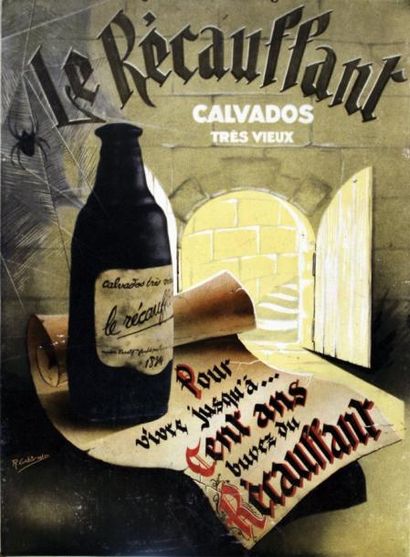 GABIRAUD R Le Récauffant Calvados 1834 Aff. Entoilée. B.E. B + 49 x 35,5 cm