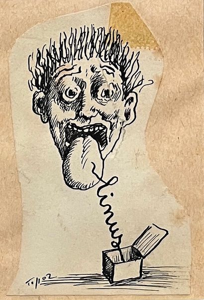 ROLAND TOPOR (1938-1997) Faces
Two inks on paper, one signed
6 x 6 cm and 8,2 x 5,5...