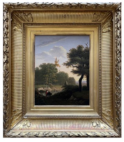 ÉCOLE FRANÇAISE, XIXe siècle Pastoral scene
Oil on board
24 x 19 cm