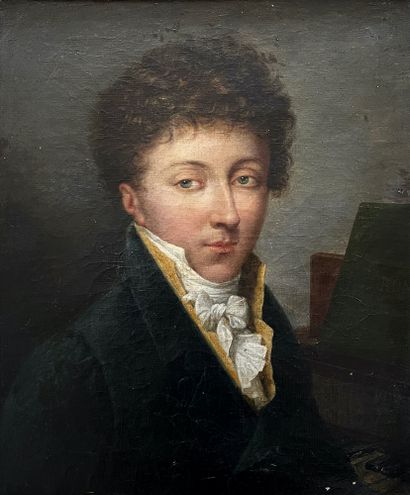 ÉCOLE FRANÇAISE, CIRCA 1800 Portrait of a man with a piano
Oil on canvas
46 x 37,5...