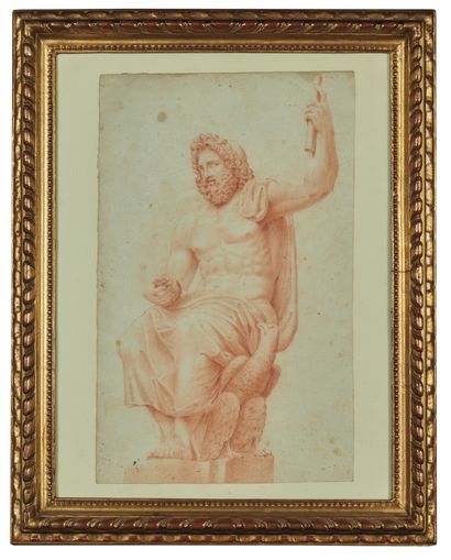 ÉCOLE FRANÇAISE, XIXe siècle Jupiter
Sanguine on paper 43,5 x 27 cm approx.
(sta...