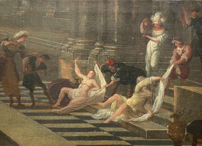Ecole FRANÇAISE, XVIIIe siècle entourage de Jean-Baptiste van MOUR The Harem Bath
Canvas,...