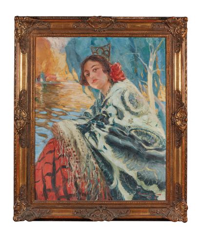 Constant LOUCHE (1880-1965) The Gypsy Woman
Oil on canvas, signed lower right and...