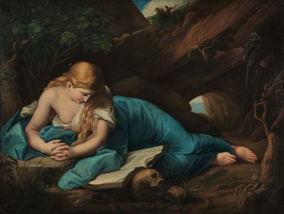 Pompeo BATONI (1708-1787) d'après Mary Magdalene repenting
Oil on canvas (lined)
75...