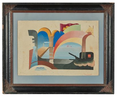Cesare ANDREONI (1903-1961) Venice
Gouache on paper, signed on the lower right
21...