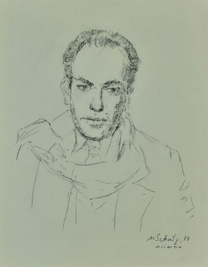 Manuel Isidorovich SCHATZ (1916-1999) Portrait of Miro Silvera
Pastel on paper, signed...