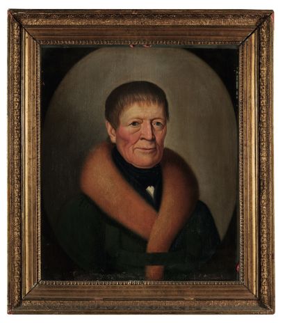 École anglaise, XIXe siècle Portrait of a man with an oval
Oil on panel
58 x 49 ...