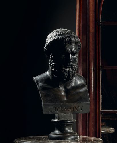 D'après l'Antique Presumed portrait of Plato
Sculpture in plaster with medal patina
H....
