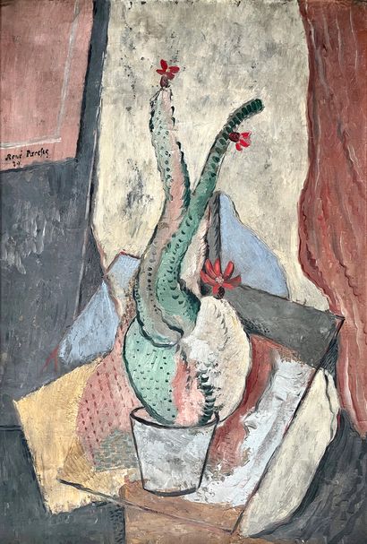 Renato PARESCE (1886-1937) Cactus Flower, 1929
Oil on canvas, signed and dated 29...