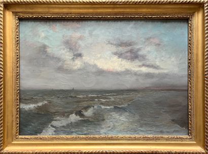 Eugène D'ARGENCE (1853-1920) Animated sea
Oil on canvas, signed lower right
38 x...