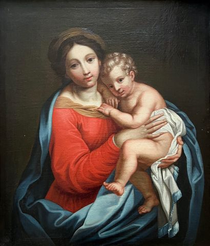 École française, XVIIIème siècle Vierge à l'enfant
Toile
75 x 62,5 cm (rentoilée,...