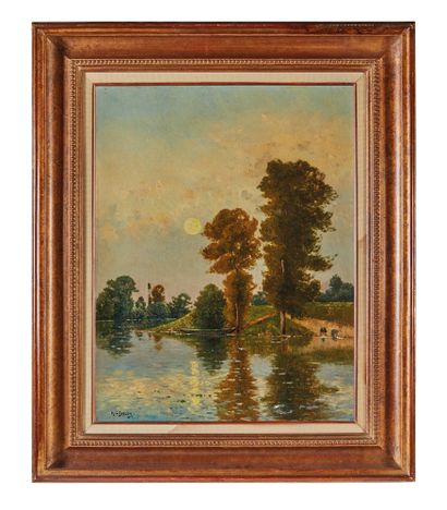 Jacques Henri DELPY (1877-1957) Animated river
Oil on canvas, signed lower left
63...