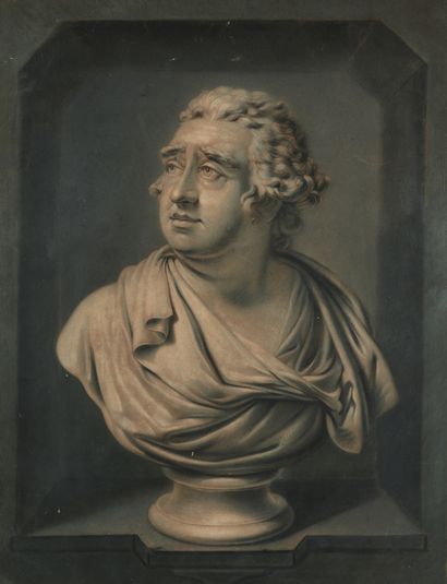 ÉCOLE FRANÇAISE, XIXe siècle Buste d'homme
Gravure rehaussée 45,5 x 35 cm (à vue...