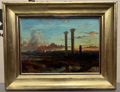 HILDEBRANDT (XIXe siècle) attribué à Ruins
Oil on canvas, signed and dated 1868
26...