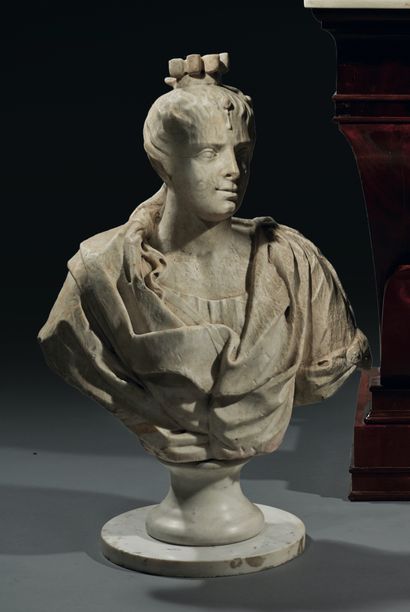 D'après l'Antique Large bust of a lady in reconstituted stone
H. 85 cm (restorat...