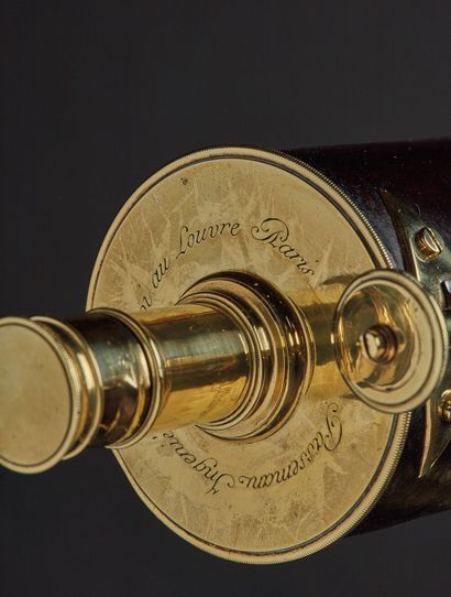 Claude Simeon PASSEMANT (1702-1769) Téléscope à réflexion en bronze et laiton, corps...
