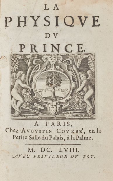 null La Physique du prince
Paris chez Courbe 1658.
In-12, vélin (légères mouillu...