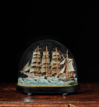 null Diorama
Maquette d'un quatre mâts barques de la Cie
BORDES passant toutes voiles...