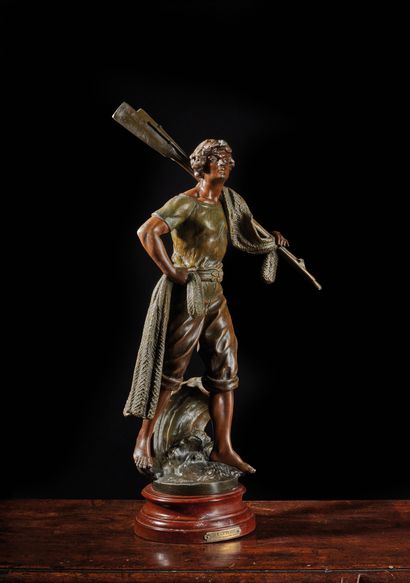 null Two-colored sculpture in regula with brown patina
Entitled on the plate : "...