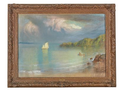 Michel SIMONIDY (1870-1933) Bord de plage, 1905
Pastel, signé en bas à droite, daté...