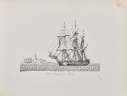 BAUGEAN (Jean-Jérôme) Recueil de petites marines représentant des navires de diverses...