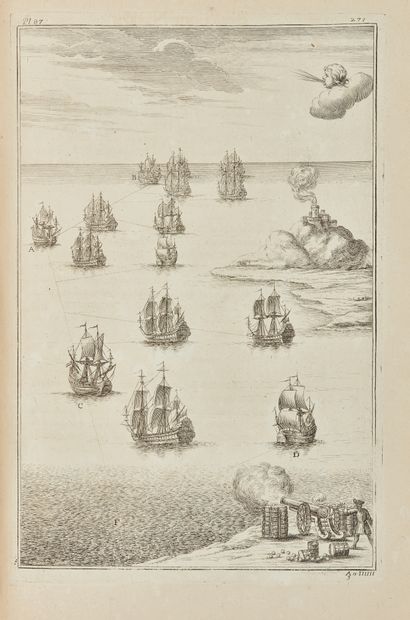 HOSTE (Paul) L'Art des armées navales ou traité des évolutions navales Lyon, 1647
In-folio,...
