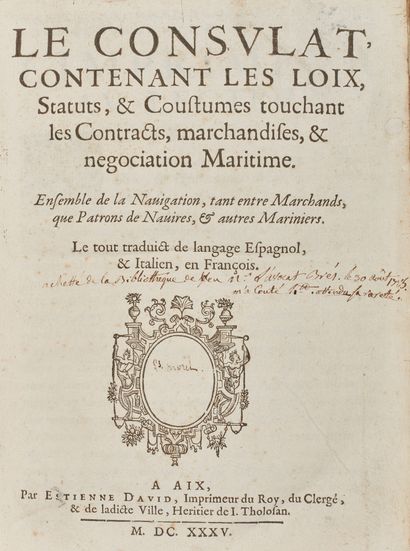 LE CONSULAT containing the laws, statutes,...
