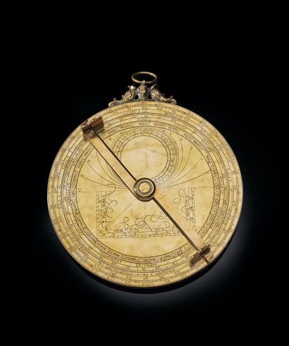 null European gilt brass astrolabe, inscribed '1543 Eramas [sic] in cruce' [1543,...