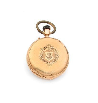 POCKET WATCH in yellow gold 750 thousandth,...