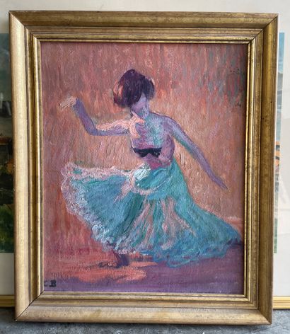 Charles Théodore BICHET (1863-1919/29) La danseuse
Huile sur isorel, monogrammée...