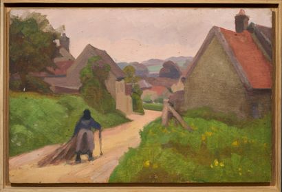 Emile ZINGG (1882-1942) Rue animée
Huile sur carton
40 x 60 cm