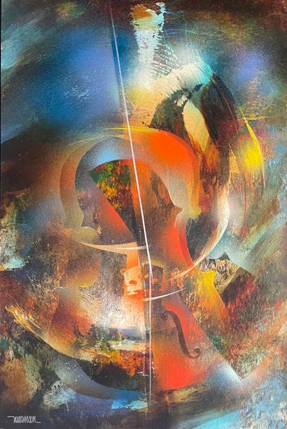 Léonardo NIEMANN (né en 1932) Debussy
Acrylic on isorel, signed lower right
60 x...