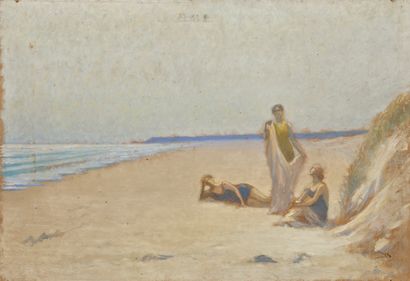 Alphonse OSBERT (1857-1939) Trois baigneuses
Huile sur carton, signée du monogramme...