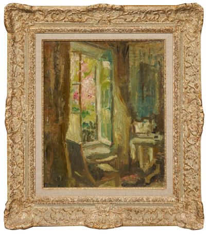 Géraldine Reed MILLET (c.1853-1945) La fenêtre
Huile sur toile, signée au dos
46...
