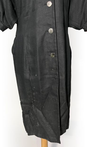 null Yves Saint-Laurent variations robe en lin noir (tâches)