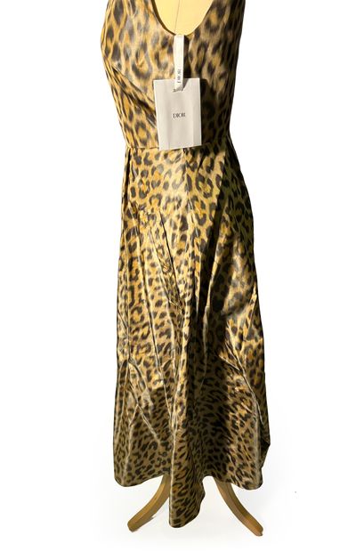 null 
Christian Dior. Leopard print silk dress size 34 new condition
