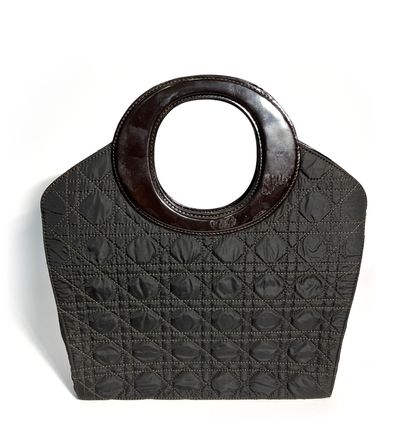 null Christian Dior. Model Dior Lady "O" Black fabric bag 33x30x8cm (wear and traces...