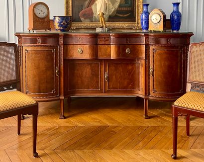 null Furniture of living room Maple including: a enfilade, six chairs, a table and...