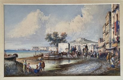  Consalvo CARELLI (1818-1900) 
Vue de Naples
