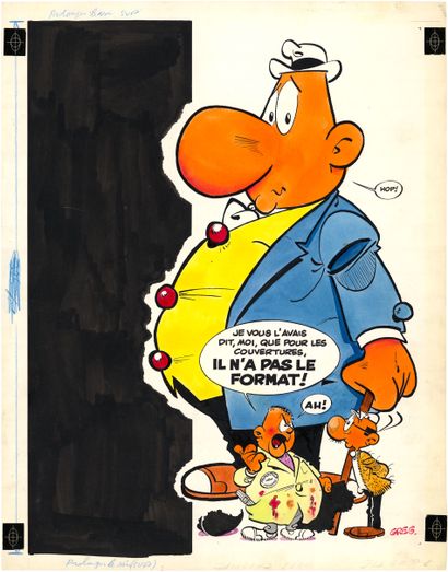 GREG (1931-1999) Achille Talon
纸上水粉画，用于Pilote第611期的封面。这幅画还被用在2003年《最好的结局》/《Le Summum...