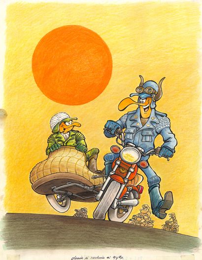 Charles DEGOTTE (1933-1993) Les motards - Tome 1
Encres de couleur sur papier pour...