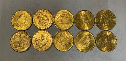 
10 pièces de 20 dollars US en or
