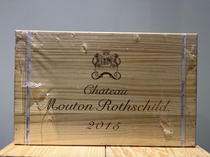 null 6 bouteilles CHATEAU MOUTON ROTSCHILD 2015 GCC1 Pauillac. Caisse bois d'origine...