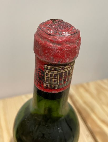 null 1 small bottle CHATEAU MARGAUX 1961 (level drained, label stained and slightly...