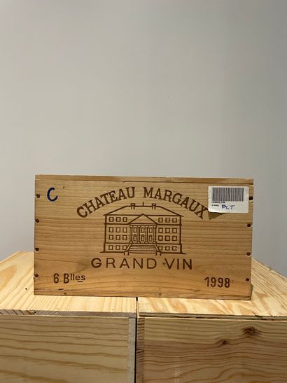 null 6 bottles CHATEAU MARGAUX 1998. Original wooden case