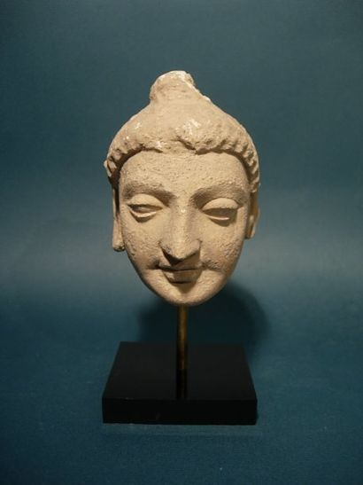 ART GRECO-BOUDDHIQUE DU GANDHARA (Ier - Vème siècle) Tête de Bouddha. En stuc. H...