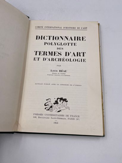 null 1 Volume : "DICTIONNAIRE POLYGLOTTE DES TERMES D'ART ET D'ARCHÉOLOGIE", Louis...