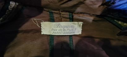 Paquin Robe de forme cloche en satin de soie chocolat façonné et broché à motif de...