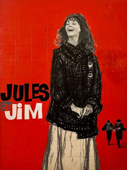 null JULES ET JIM François Truffaut. 1961. 31x43 cm. Maquette originale pour l'affiche...