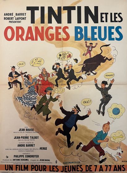 null TINTIN ET LES ORANGES BLEUES Philippe Condroyer. 1964. 60x80 cm. Affiche française....